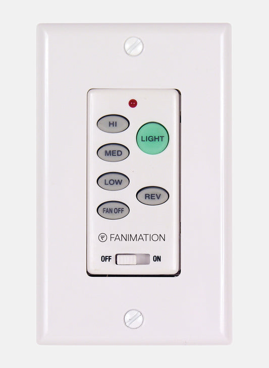 Fanimation 3-Speed Reversing Fan & Light Wall Control – 2-Wire Infinite Light Dimming Control for Fanimation C1 Distinction and Other SW50-Equipped Ceiling Fans