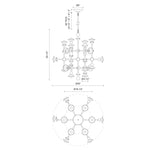 Cadence 29" 18-Light Chandelier - dimension drawing 2 [Alora-CH328129AW|CUSTOM|2]