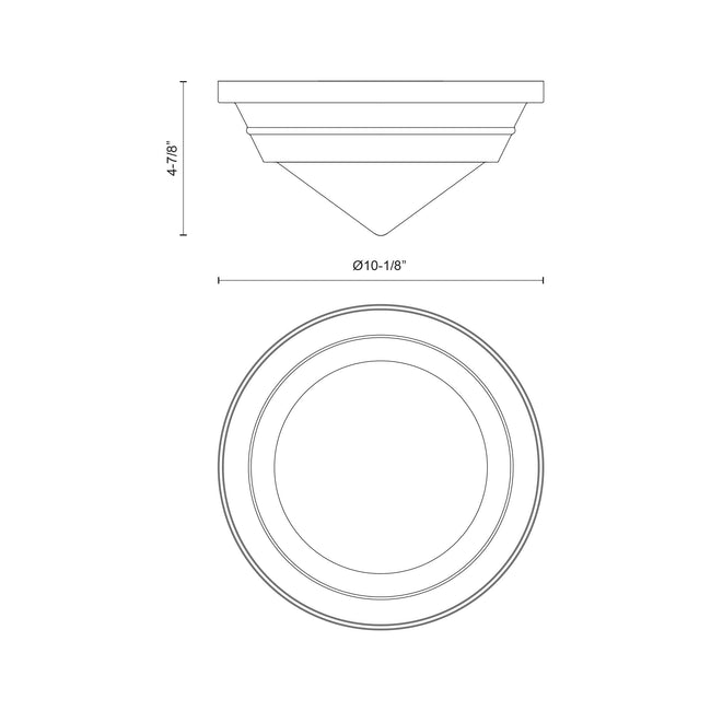 Willard 10" Flush Mount - dimension drawing 2 [Alora-FM348010PNOP|CUSTOM|2]
