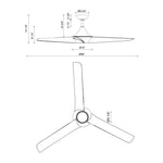 Emiko 56" LED Ceiling Fan - dimension drawing 2 [Alora-CF523056MB|CUSTOM|2]