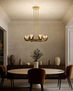Colette LED Chandelier - room setting, Vintage Brass/Alabaster [Alora-CH362423VBAR-UNV|CUSTOM|1]