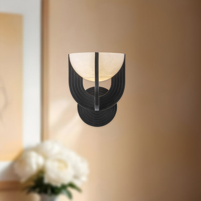 Colette 6" LED Wall and Vanity Light - room setting, Urban Bronze/Alabaster [Alora-WV362106UBAR-UNV|CUSTOM|2]