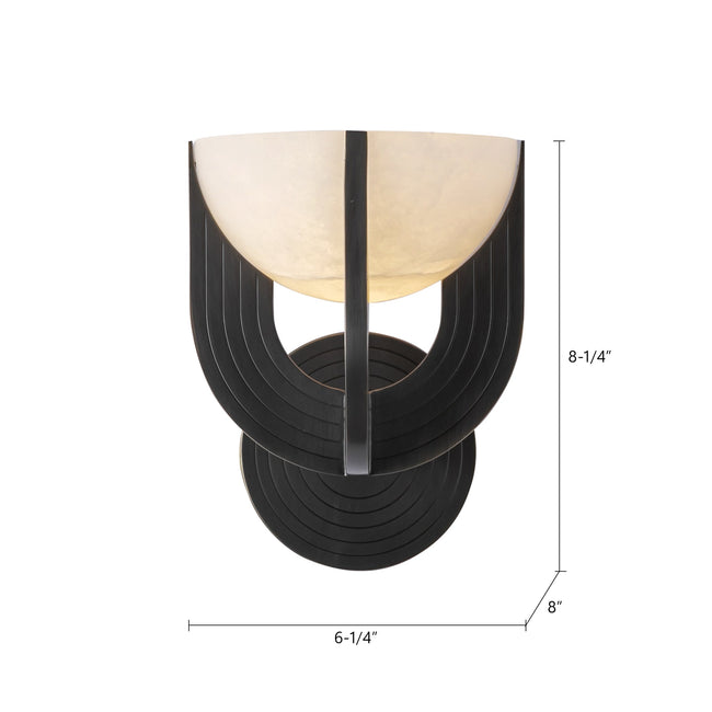 Colette 6" LED Wall and Vanity Light - dimension drawing [Alora-WV362106UBAR-UNV|CUSTOM|1]