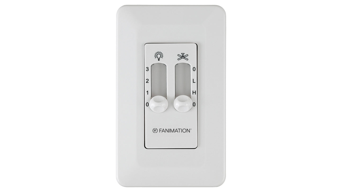 Fanimation Fan & Light Wall Control – Palisade Collection 2-Speed Non-Reversing Slide Control with 3-Position Light Levels, 3-Wire Installation