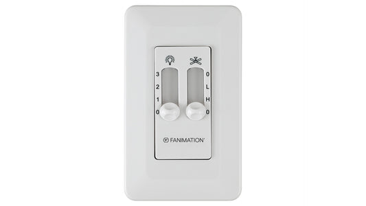 Fanimation Fan & Light Wall Control – Palisade Collection 2-Speed Non-Reversing Slide Control with 3-Position Light Levels, 3-Wire Installation