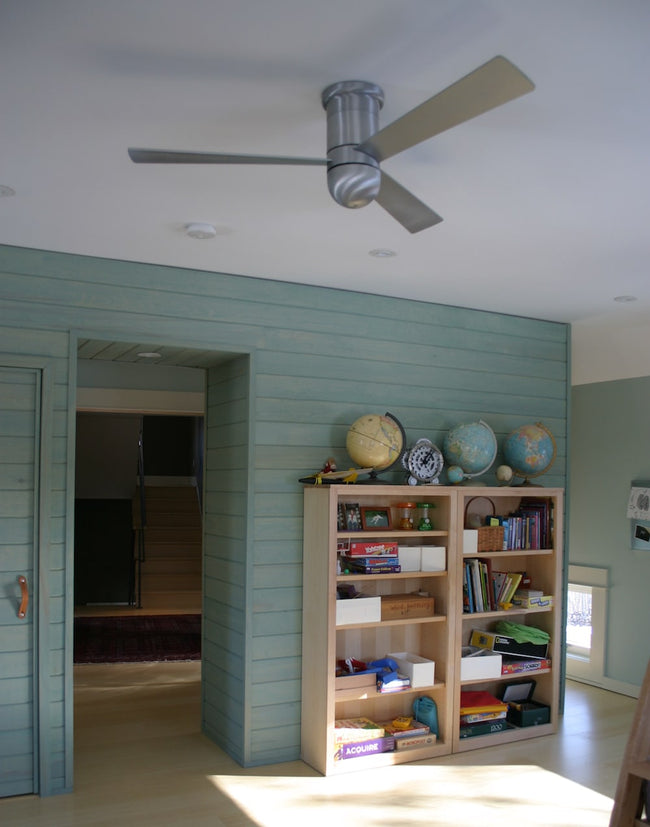Modern Fan Co Cirrus DC 50" Flush Mount Ceiling Fan - Damp Rated - photo (Cirrus_Flush_103.jpg) [Modern Fan Co-CIR-FM-GW-50-WH-NL-WC|CUSTOM|13]