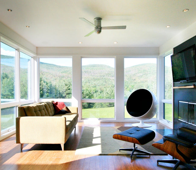 Modern Fan Co Cirrus DC 50" Flush Mount Ceiling Fan - Damp Rated - photo (Cirrus_Flush_116.jpg) [Modern Fan Co-CIR-FM-GW-50-WH-NL-WC|CUSTOM|3]