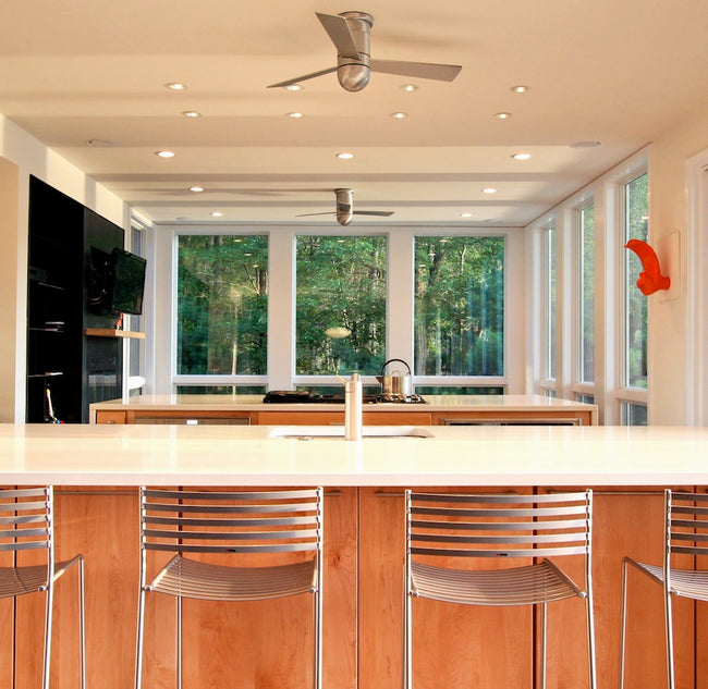 Modern Fan Co Cirrus DC 50" Flush Mount Ceiling Fan - Damp Rated - photo (Cirrus_Flush_118.jpg) [Modern Fan Co-CIR-FM-GW-50-WH-NL-WC|CUSTOM|1]