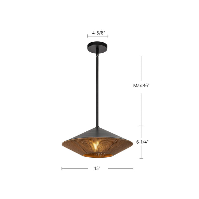 Daphne Pendant - dimension drawing 2 [Alora-PD633215MBBR|CUSTOM|1]