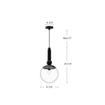 Delilah 10" Pendant - dimension drawing 1 [Alora-PD560510BGCL|CUSTOM|1]