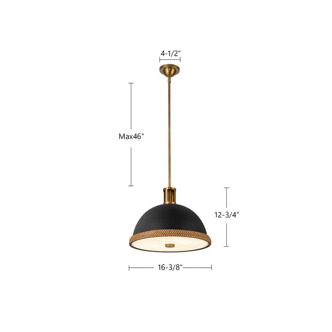 Doral Pendant - dimension drawing 1 [Alora-PD331016MBVB|CUSTOM|1]