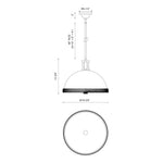 Doral Pendant - dimension drawing 2 [Alora-PD331016MBVB|CUSTOM|2]