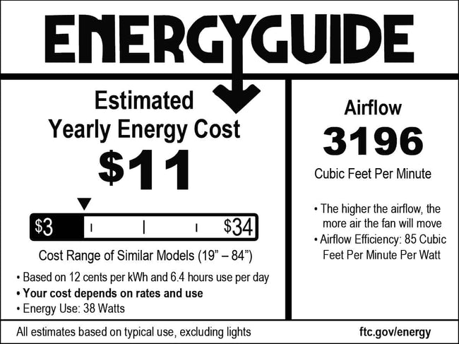 Modern Fan Co Lapa 50" Flush Mount Ceiling Fan - Damp Rated - EnergyGuide label (EGL_LapaFlush_50.jpg) [Modern Fan Co-LAP-FM-GW-50-WH-NL-001|CUSTOM|9]