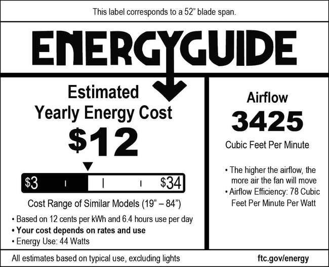 Modern Fan Co Torsion 52" Ceiling Fan - Damp Rated - EnergyGuide label (EGL_Torsion_52.jpg) [Modern Fan Co-TOR-GW-52-WH-NL-001|CUSTOM|20]