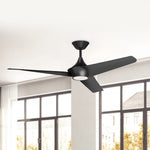Emiko 56" LED Ceiling Fan - room setting, Matte Black [Alora-CF523056MB|CUSTOM|4]