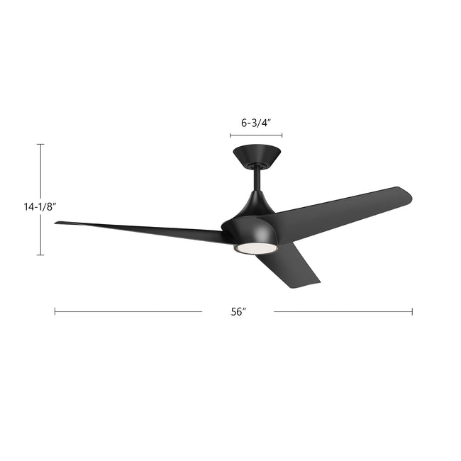 Emiko 56" LED Ceiling Fan - dimension drawing 1 [Alora-CF523056MB|CUSTOM|1]
