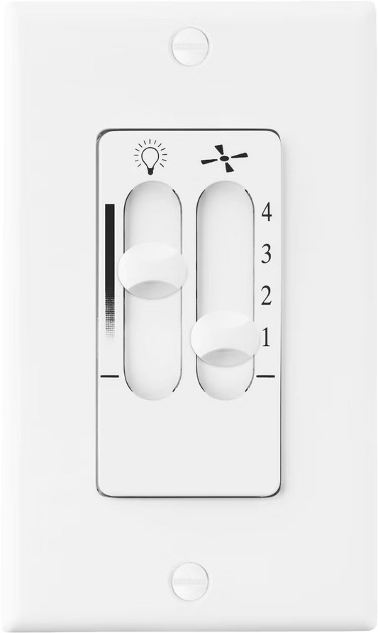 Visual Comfort Fan Universal 4-Speed Ceiling Fan & Light Wall Control with Dimmer – Hardwired Control for Select Monte Carlo / Visual Comfort Fan Collection Ceiling Fans