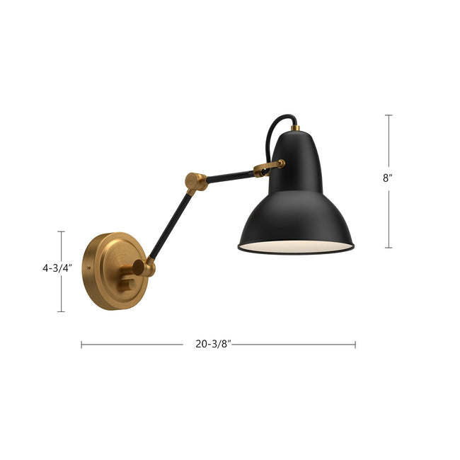Felix Wall and Vanity Light - dimension drawing 2 [Alora-WV576027MBAG|CUSTOM|1]