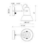 Felix Wall and Vanity Light - dimension drawing 1 [Alora-WV576607MBAG|CUSTOM|1]