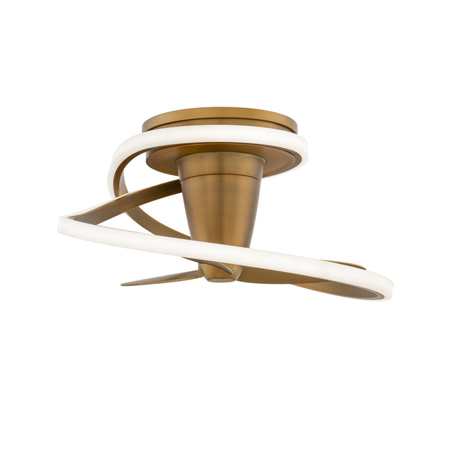 Modern Forms Veloce 28" Flush Mount Ceiling Fan with Light, Aged Brass, view 2 [Modern Forms Fans-FH-D2402-28L-AB|CUSTOM|1]