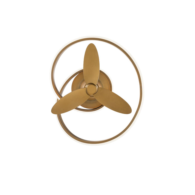 Modern Forms Veloce 28" Flush Mount Ceiling Fan with Light, Aged Brass, view 3 [Modern Forms Fans-FH-D2402-28L-AB|CUSTOM|2]