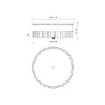 Rue 14" 3-Light Flush Mount - dimension drawing 2 [Alora-FM416114BG|CUSTOM|2]