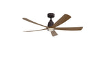 Fanimation Kute5 52 inch ceiling fan, Black with Koa blades, shown with the LK8560 double-walled light kit [Fanimation-FPD5534BLK|CUSTOM|2]
