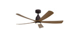 Fanimation Kute5 52 inch ceiling fan, Black with Koa blades, shown with the LK8561 knurled light kit [Fanimation-FPD5534BLK|CUSTOM|5]