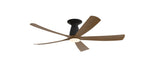 Fanimation Kute5 52 inch ceiling fan, Black with Koa blades, shown with the LK8534 light kit, close-to-ceiling mount (CCK8534) [Fanimation-FPD5534BLK|CUSTOM|6]