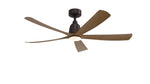 Fanimation Kute5 52 inch ceiling fan, Black with Koa blades, shown with the LK8534 light kit [Fanimation-FPD5534BLK|CUSTOM|7]
