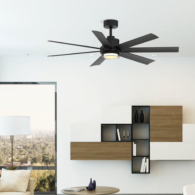 Fanimation FPD6865BLW Pendry 56 56" Ceiling Fan, Black: shown in a room setting [Fanimation-FPD6865BLW|CUSTOM|1]
