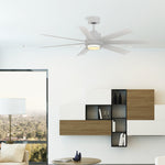 Fanimation FPD6865MWW Pendry 56 56" Ceiling Fan, Matte White: shown in a room setting [Fanimation-FPD6865MWW|CUSTOM|1]