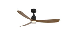 Fanimation FPD8534BLK Kute 52 52" Ceiling Fan, Black with Koa blades: shown with the LK8560 double-walled light kit [Fanimation-FPD8534BLK|CUSTOM|2]