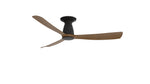 Fanimation FPD8534BLK Kute 52 52" Ceiling Fan, Black with Koa blades: shown flush mounted with the CCK8534 close-to-ceiling kit [Fanimation-FPD8534BLK|CUSTOM|3]