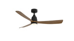 Fanimation FPD8534BLK Kute 52 52" Ceiling Fan, Black with Koa blades: shown with the LK8561 knurled light kit [Fanimation-FPD8534BLK|CUSTOM|5]