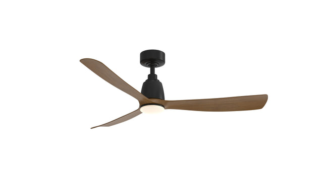 Fanimation FPD8534BLK Kute 52 52" Ceiling Fan, Black with Koa blades: shown with the LK8534 light kit [Fanimation-FPD8534BLK|CUSTOM|7]