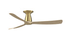 Fanimation FPD8534BSN Kute 52 52" Ceiling Fan, Brushed Satin Brass with Natural blades: shown flush mounted with the CCK8534 close-to-ceiling kit [Fanimation-FPD8534BSN|CUSTOM|2]