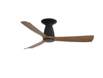 Fanimation FPD8547BLK Kute 44 44" Ceiling Fan, Black with Koa blades: shown flush mounted with the CCK8534 close-to-ceiling kit [Fanimation-FPD8547BLK|CUSTOM|4]