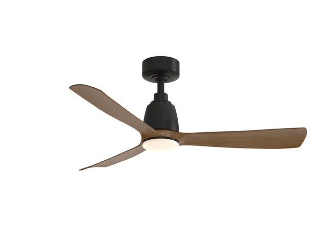 Fanimation FPD8547BLK Kute 44 44" Ceiling Fan, Black with Koa blades: shown with the LK8534 light kit [Fanimation-FPD8547BLK|CUSTOM|8]