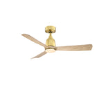 Fanimation FPD8547BSN Kute 44 44" Ceiling Fan, Brushed Satin Brass with Natural blades: shown with the LK8534 light kit [Fanimation-FPD8547BSN|CUSTOM|8]