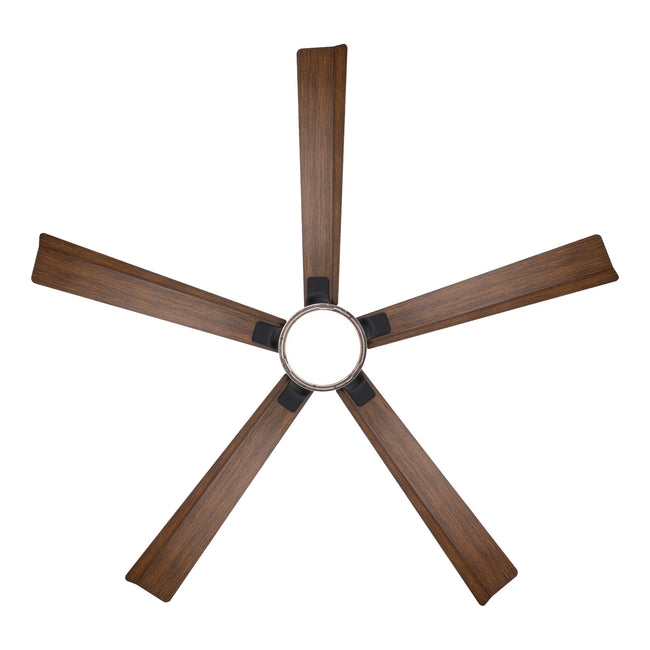 Modern Forms Radiant 64" Ceiling Fan with Light, Matte Black/Distressed Koa, view 3 [Modern Forms Fans-FR-D2603-64L-MB/DK|CUSTOM|2]