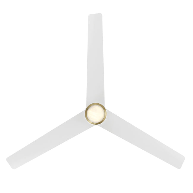 Modern Forms Pisces 54" Ceiling Fan with Light, Soft Brass/Matte White, view 3 [Modern Forms Fans-FR-W2503-54L-SB/MW|CUSTOM|2]