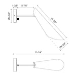 Gabriel Wall and Vanity Light - dimension drawing 2 [Alora-WV572205MBAG|CUSTOM|2]