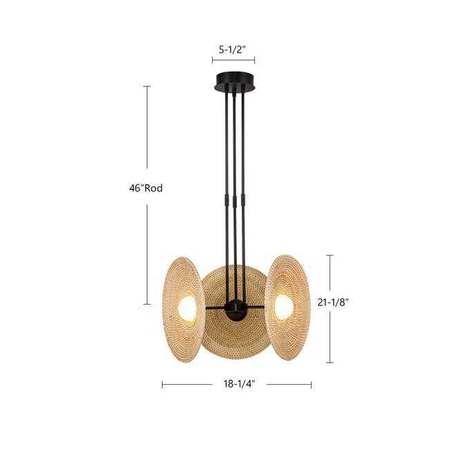 Harbour 18" LED Pendant - dimension drawing 1 [Alora-PD350318UBGO|CUSTOM|1]