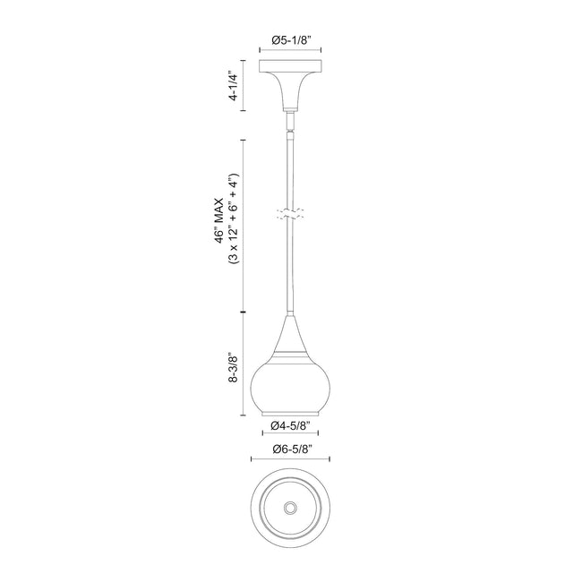 Hazel Pendant - dimension drawing 2 [Alora-PD524006AGOP|CUSTOM|2]