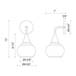 Hazel Wall and Vanity Light - dimension drawing 2 [Alora-WV524006AGCL|CUSTOM|2]