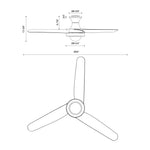 Rubio-H 54" LED Ceiling Fan - dimension drawing [Alora-HF522054MB|CUSTOM|1]