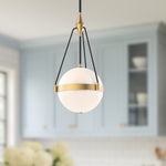Harmony Pendant - room setting, Brushed Gold/Glossy Opal Glass [Alora-PD406414BGGO|CUSTOM|1]
