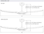 Modern Fan Co IC/Air2 DC 56" Ceiling Fan - Damp Rated - dimension drawing (IC2-56-LineDrawing.jpg) [Modern Fan Co-IC2-GW-56-WH-NL-WC|CUSTOM|7]