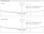 Modern Fan Co IC/Air3 DC 56" Ceiling Fan - Damp Rated - dimension drawing (IC3-56-LineDrawing.jpg) [Modern Fan Co-IC3-GW-56-WH-NL-WC|CUSTOM|13]